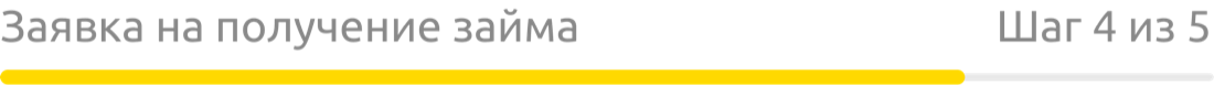 Заявка на получение займа, шаг 4 из 5