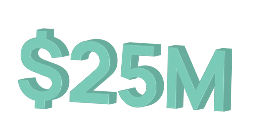 Объёмная надпись $25M